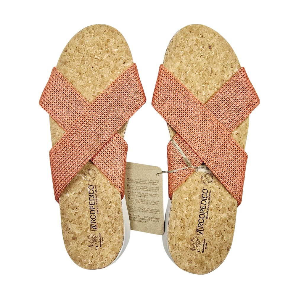 Arcopedico Pantanal Brick Coral Cork Latex Orthopedic Sandals Knit EU 41 / US 10